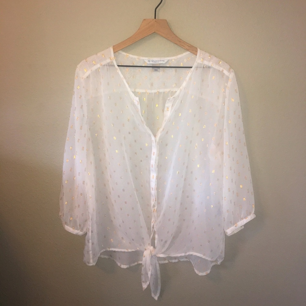 Peter nygard sheet button down blouse